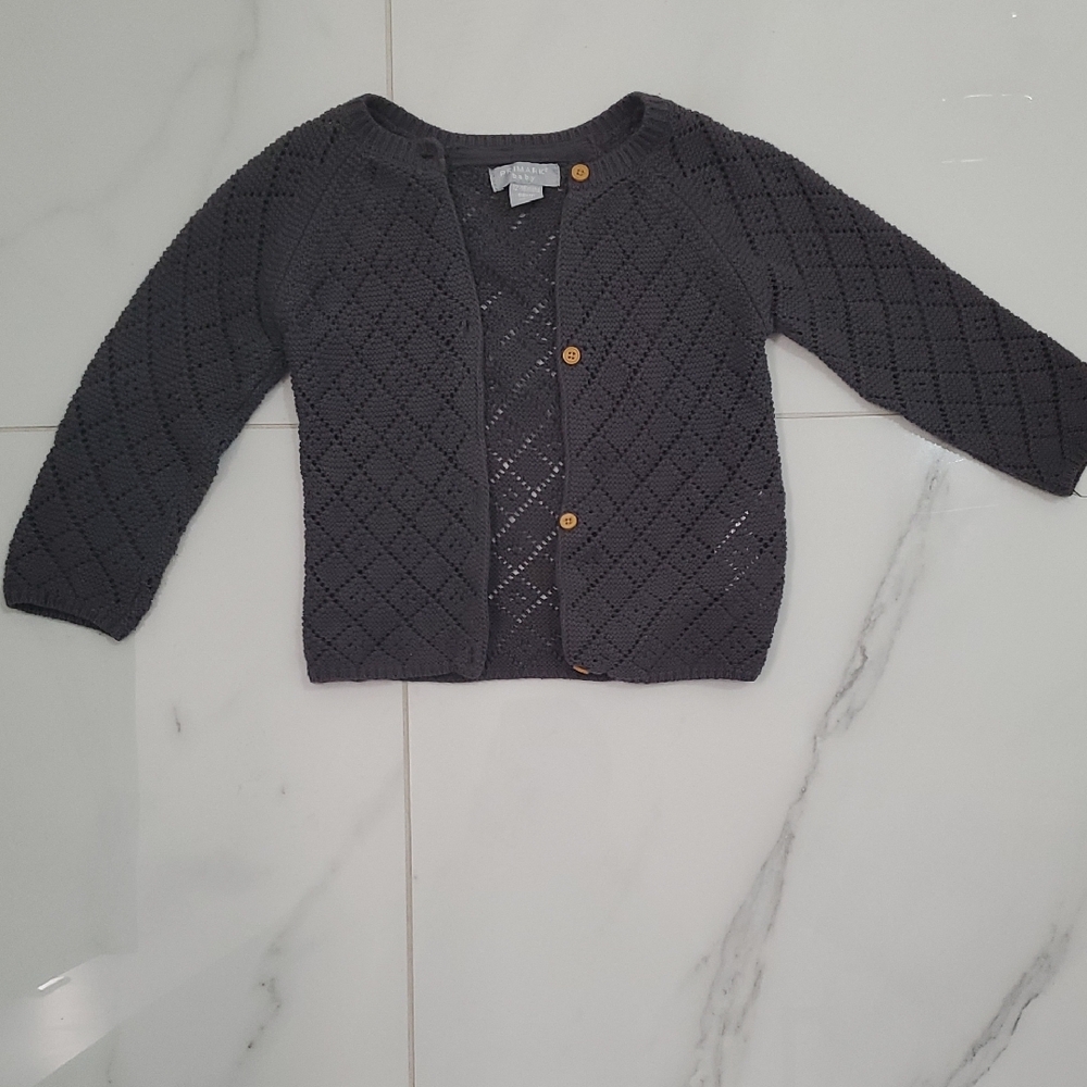 Primark Dark Gray Knit Cardigan with Wooden Buttons
